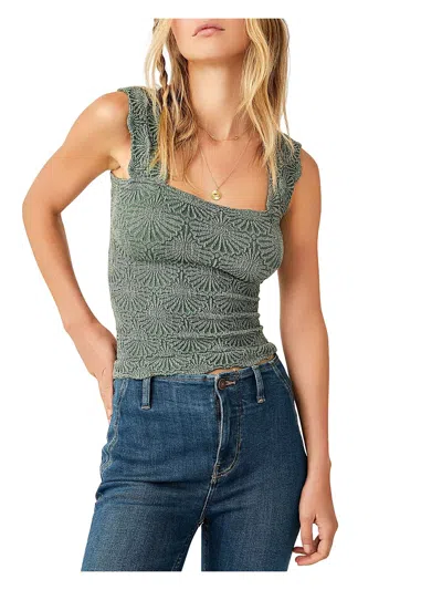 Shop Intimately Free People Womens Seamless Square Neck Pullover Top In Green