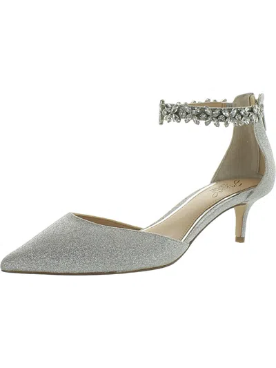 Shop Jewel Badgley Mischka Womens Heels Zipper Dress Pumps In Silver