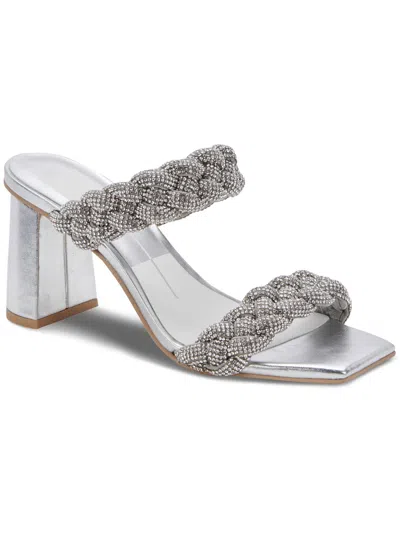 Dolce Vita Ronin Rhinestone Slide Sandal In Silver