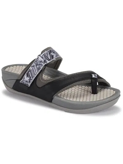 Shop Baretraps Deserae Womens Faux Leather Slip On Sport Sandals In Grey