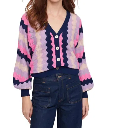 &isla Adina Cardigan In Midnight Multi In Blue