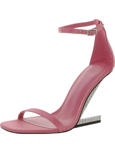 Shop Aaj By Aminah Nadya Womens Satin Ankle Strap In Pink