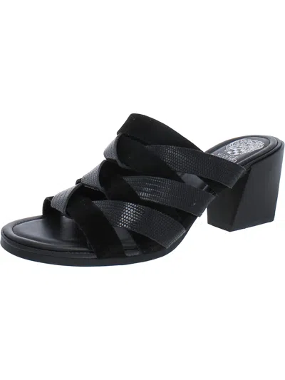 Shop Vince Camuto Deljesta Womens Leather Mules Block Heels In Black