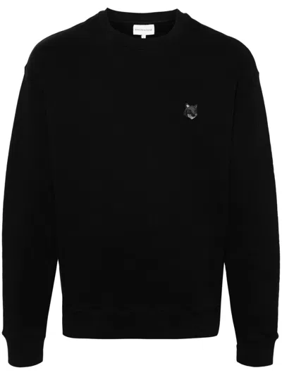 Shop Maison Kitsuné Bold Fox Head Patch Comfort Sweatshirt Clothing In Black