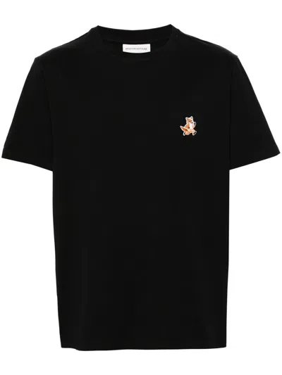 Shop Maison Kitsuné Speedy Fox Patch Comfort T-shirt-shirt Clothing In P199 Black