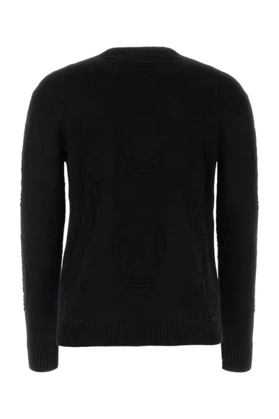 Alexander Mcqueen Ribbed Cotton Crew-neck Sweater In Black