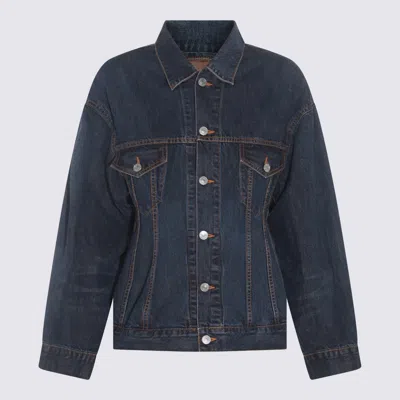 Shop Balenciaga Jackets In Dark Indigo/madder