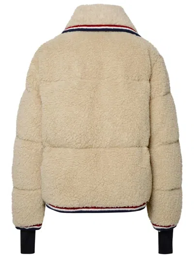 Shop Moncler Grenoble 'eterlou' Ivory Wool Blend Jacket In Beige