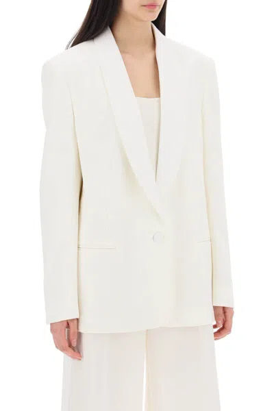 Shop Stella Mccartney Single-breasted Tailored Blazer With Sh In Bianco