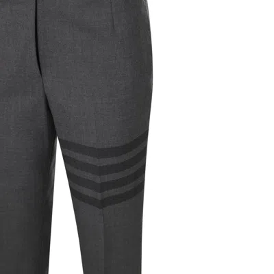 Shop Thom Browne Trousers In Med Grey