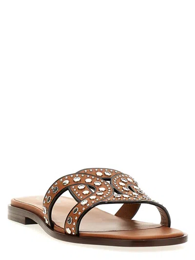 Shop Tod's 'maxi Catena' Sandals In Brown