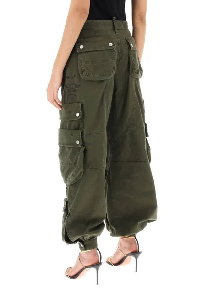 Shop Dsquared2 Wide Leg Cargo Pants In Verde