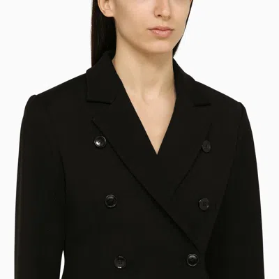 Shop Alaïa Alaia Black Double-breasted Jacket In Wool Blend Women