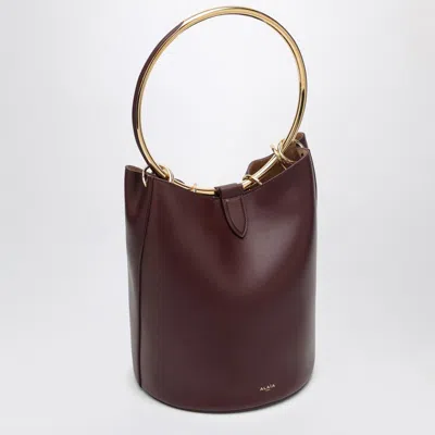 Shop Alaïa Alaia Large Chocolate-coloured Leather Ring Bucket Bag Women In Brown