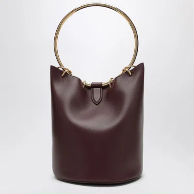 Shop Alaïa Alaia Large Chocolate-coloured Leather Ring Bucket Bag Women In Brown