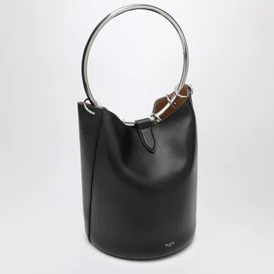 Shop Alaïa Alaia Large Ring Bucket Black Leather Bag Women