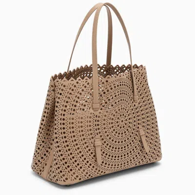 Shop Alaïa Alaia Mina 32 Sand Calfskin Bag Women In Cream