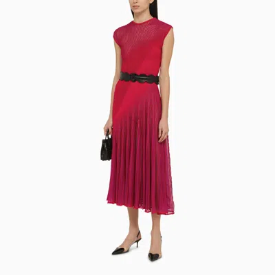 Shop Alaïa Alaia Pink Twisted Silk Blend Long Dress Women