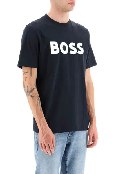 Shop Hugo Boss Boss Tiburt 354 Logo Print T-shirt Men In Blue