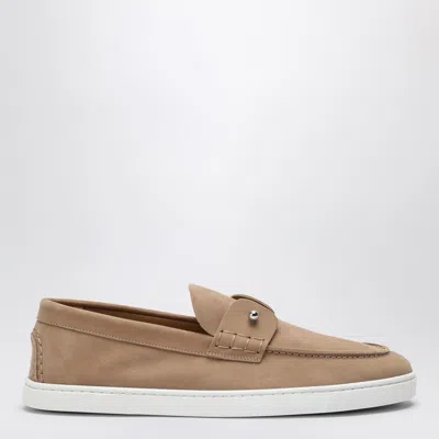 Shop Christian Louboutin Lionne-coloured Leather Chambeliboat Boat Shoes Men In Brown