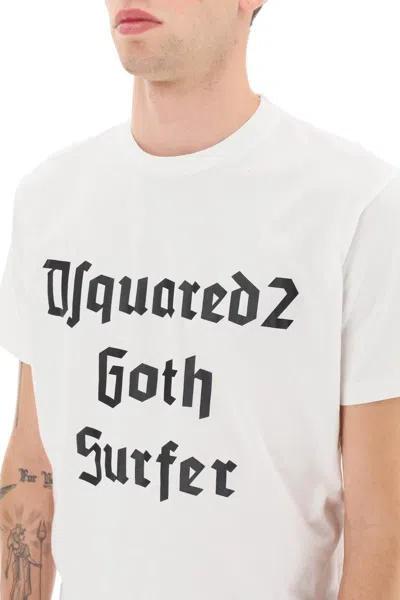 Shop Dsquared2 'd2 Goth Surfer' T-shirt Men In White