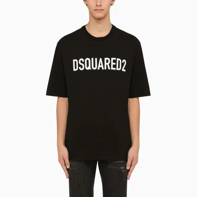 Shop Dsquared2 Black Crew-neck T-shirt With Logo Men