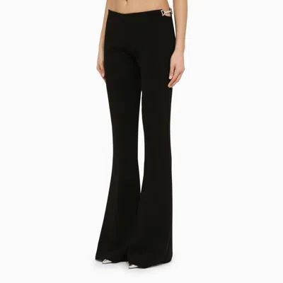 Shop Dsquared2 Black Palazzo Trousers With Jewel Detail Women