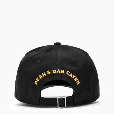 Shop Dsquared2 Black Visor Hat With Logo Patch Men