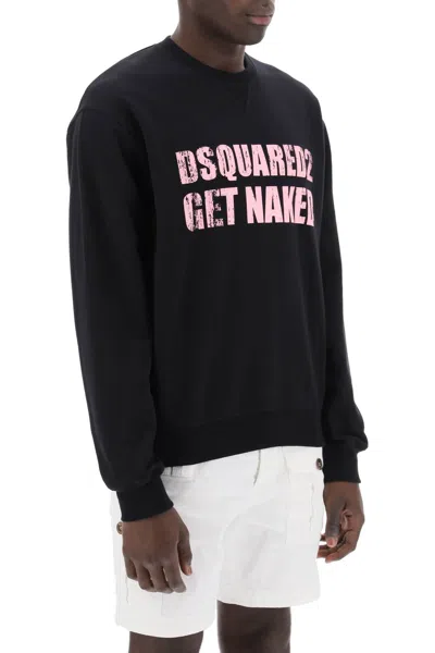 Shop Dsquared2 Cool Fit Printed Sweatshirt Men In Black