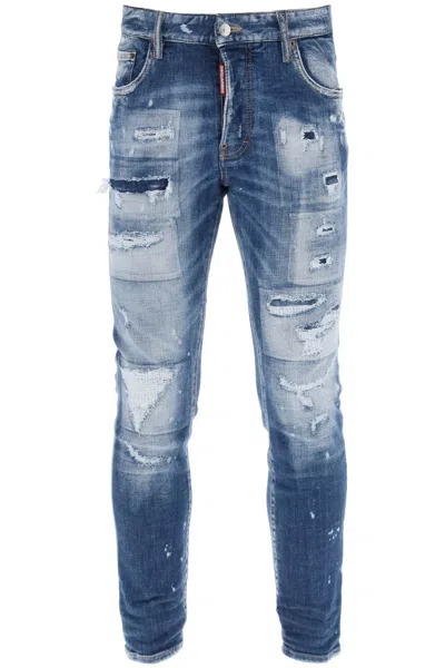 Shop Dsquared2 Destroyed Effect Skater Jeans. Men In Multicolor