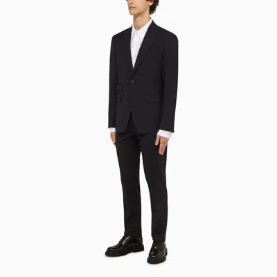 Shop Dsquared2 Navy Single-breasted Wool Suit Men In Blue