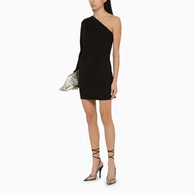 Shop Dsquared2 Short Black One-shoulder Dress Women
