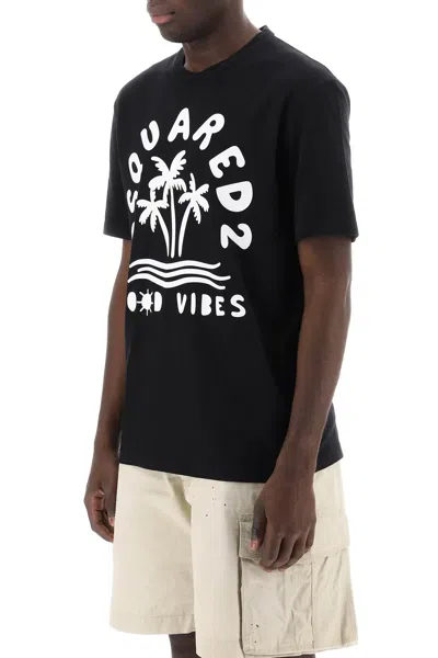 Shop Dsquared2 T-shirt With Logo Print Men In Black