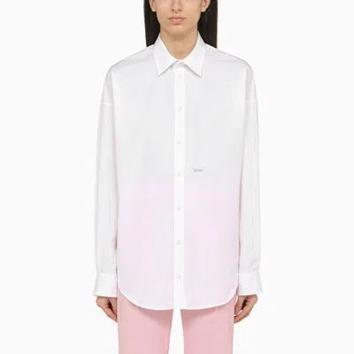 Shop Dsquared2 White Cotton Bib Shirt Women