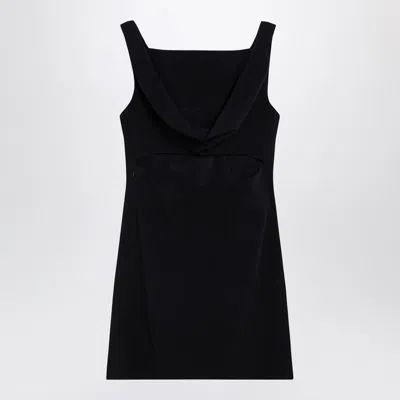 Shop Givenchy Black Mini Dress With Back Neckline Women