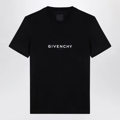 Shop Givenchy Reverse Black Cotton Oversize T-shirt With Logo Men