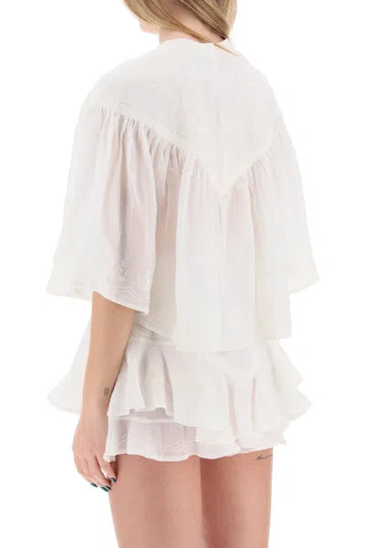 Shop Isabel Marant "elodie Blouse With Embroidery Women In White