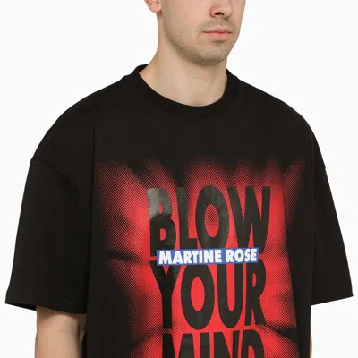 Shop Martine Rose Black Cotton T-shirt With Logo Print Men