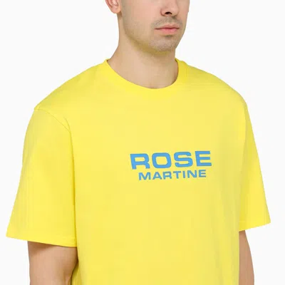 Shop Martine Rose Yellow Cotton T-shirt With Logo Men