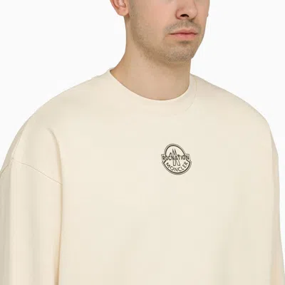 Shop Moncler X Roc Nation By Jay-z White Cotton Sweatshirt With Logo Men