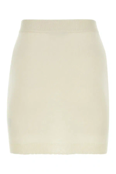 Shop Vivienne Westwood Woman Ivory Cotton Blend Miniskirt In White