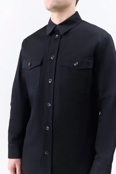 Gabriela Hearst Everly Overshirt In Black Organic Cotton In Black