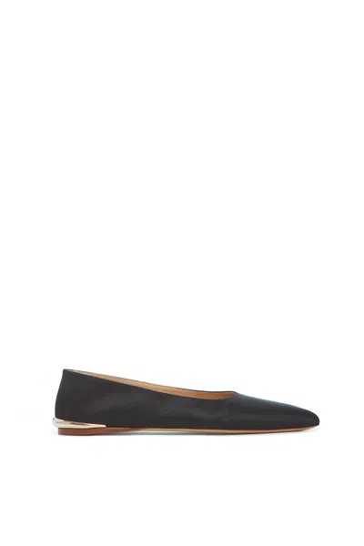 Shop Gabriela Hearst Fleur Ballerina Flat In Black Satin