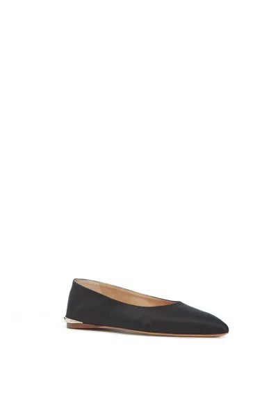 Shop Gabriela Hearst Fleur Ballerina Flat In Black Satin