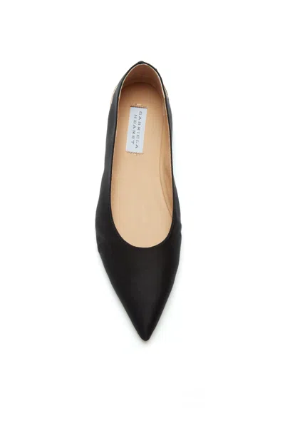 Shop Gabriela Hearst Fleur Ballerina Flat In Black Satin