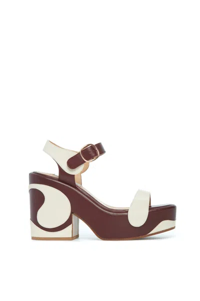 Shop Gabriela Hearst Iris Platform Sandal In Cream Bordeaux Leather In Cream/bordeaux