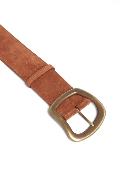 Gabriela Hearst Large Simone Belt In Brown Suede In Brown