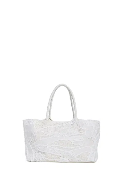 Shop Gabriela Hearst Mcewan Tote Bag In Ivory Leather With Cotton Macrame