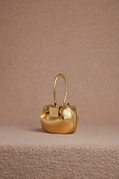 Shop Gabriela Hearst Metallic Demi Bag In Gold Nappa Leather