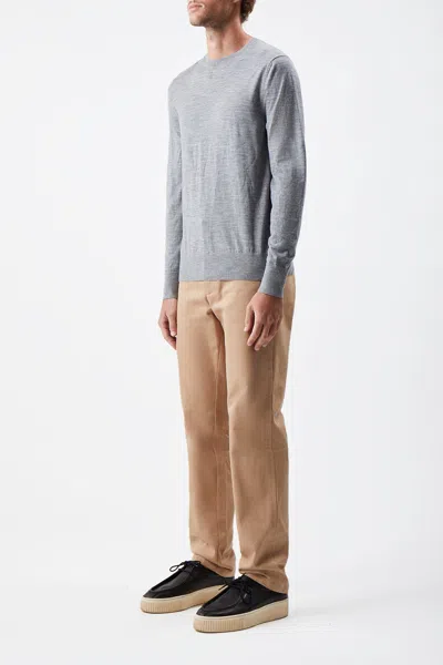 Gabriela Hearst Palco Knit Crewneck In Heather Grey Merino Wool In Heather Grey